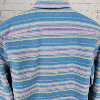 The Nutter Multicolor Striped Shacket Button Up Point Collar Shirt USA Large L