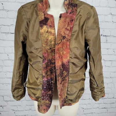 Coldwater Creek Multicolor Cotton Stretch Lightweight Buttoned Jacket Size 6P