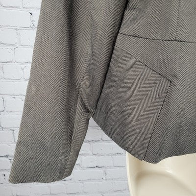 NWT Worthington Brown Herringbone Buttoned Stretch Notch Suit Jacket Size 14