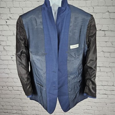 Calvin Klein Blue 2 Button Double Vented Notch Blazer Sport Coat Jacket 42 *read
