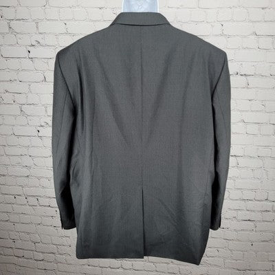 Van Heusen Grey 2 Button Single Vented Notch Blazer Suit Jacket Sport Coat 48R