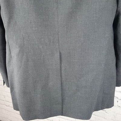 VTG Perlis Grey 100% Wool 2 Button Notch Blazer Sport Coat USA Made Size 42