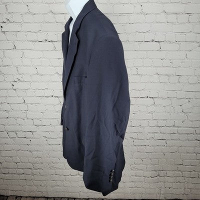 GS Perfect Fit Navy Stretch 2 Button Vented Notch Blazer Sport Coat Size 50R