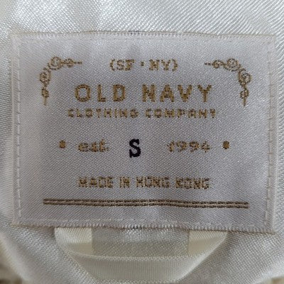 VTG Old Navy Ivory Wool Blend Chunky Open Knit Long Sleeve Sweater Short Dress S