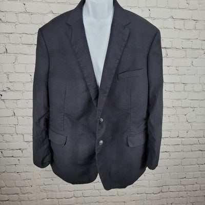 Hart Schaffner Marx Black HSM 1887 100% Wool Stretch 2 Button Notch Blazer 52R