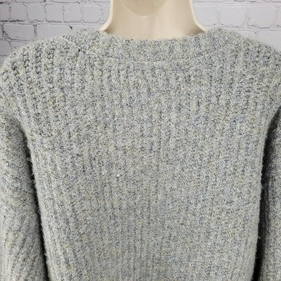 World Market Grey Crew Neck Pullover Balloon Sleeve Oversized Knit Sweater O/S