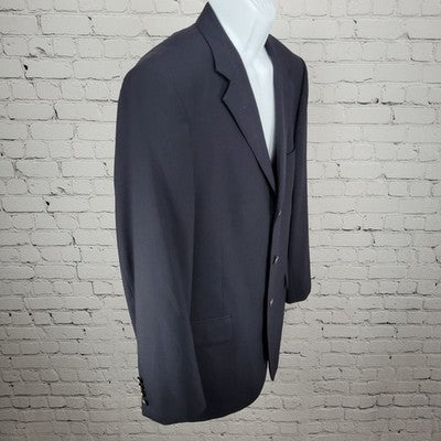 Jos A Bank Navy 100% Wool 3 Button Vented Notch Blazer Sport Coat Size 42R