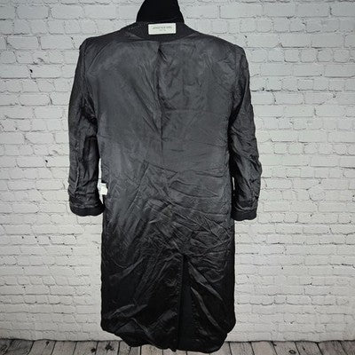 VTG Jones New York Black 100% Wool Velvet Collar Over Coat USA Small Petite SP