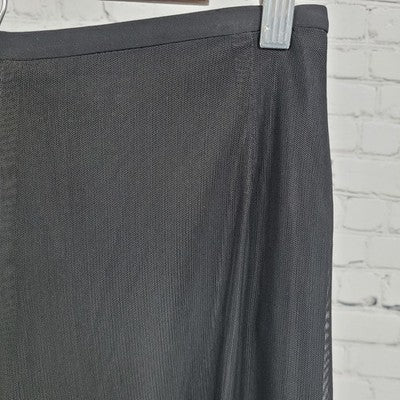 VTG JS Collections Black Mesh Overlay Wide Leg High Rise Pants 6P (27x30)