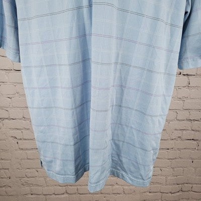 Putter Boy Pinehurst 1895 Blue Striped Performance Golf Polo Shirt Size Large L