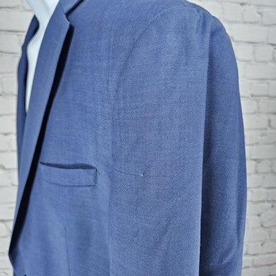 Calvin Klein Blue 2 Button Double Vented Notch Blazer Sport Coat Jacket 42 *read