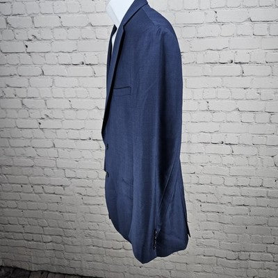 Calvin Klein Blue 2 Button Double Vented Notch Blazer Sport Coat Jacket 42 *read