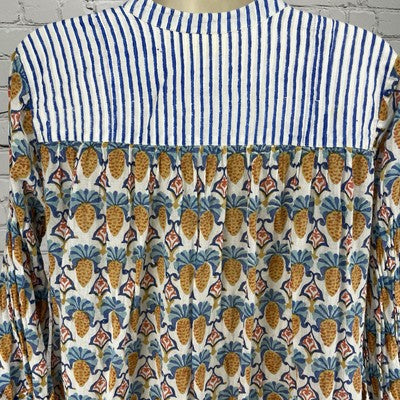 Roller Rabbit Printed 100% Cotton Lightweight Boho Tassel Tunic Top Size Small S