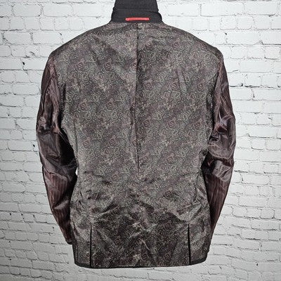 Suitor Black Red Slim Fit 2 Button Double Vented Peak Suit Blazer Sport Coat 40R