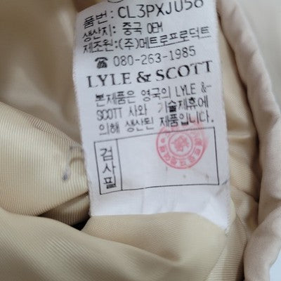Lyle & Scott Beige Duck Down Insulated Quilted Full Zip Jacket Small S