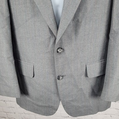 VTG Harmony Clothes Grey Pinstriped 2 Button Notch Blazer Sport Coat USA 41