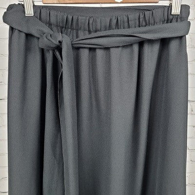 VTG Tumbleweeds Black Belted Lined Elastic Waist Pull On Maxi Skirt USA Size XL