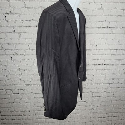 Lauren Ralph Lauren Black 100% Wool Pinstriped 2 Button Blazer Sport Coat 42S