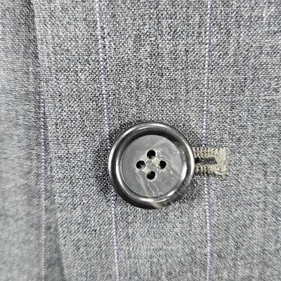 Jos A Bank Grey 100% Wool Executive Pinstriped 2 Button Blazer Sport Coat 46L