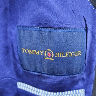 Tommy Hilfiger Black Wool Cashmere 3 Button Vented Notch Blazer Sport Coat 46R