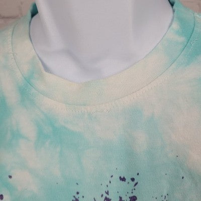 VTG Coca Cola Blue Tie Dye Crew Neck Embroidered Long Sleeve Shirt Medium M