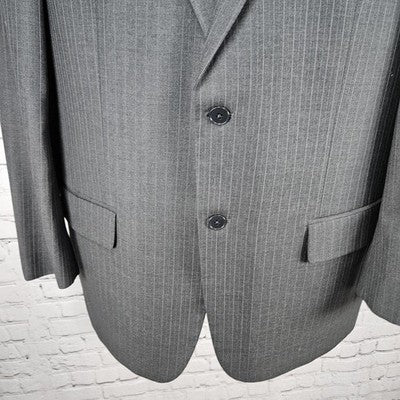 Joseph Abboud Black Label Grey 100% Wool 2 Button Blazer Sport Coat USA 40R