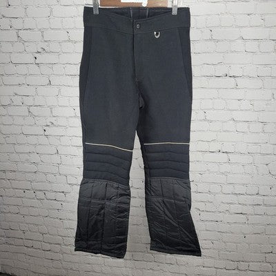 VTG Europa Black Wool Nylon Schoeller Textil Switzerland Snow Pants 30R (28x29)