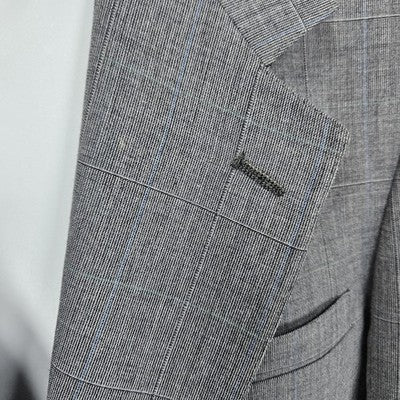 VTG Evan Picone Grey Check 2 Button Vented Notch Blazer Sport Coat USA 42R