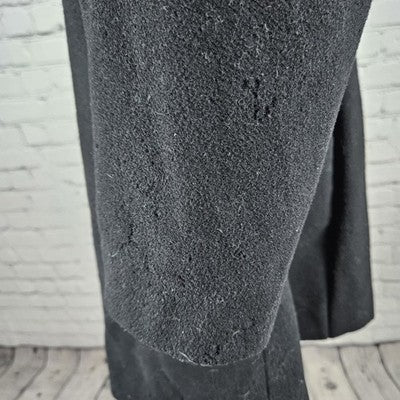 Preston & York Black Wool Blend Button Bow Collar Lined Over Coat 12 *defects