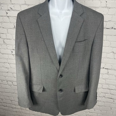 J. M. Haggar Grey Classic Fit 2 Button Vented Notch Blazer Sport Coat Size 44R