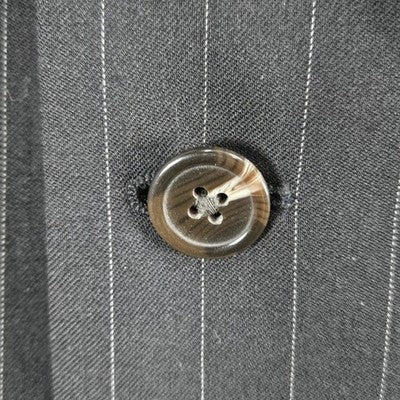 Chaps Black 100% Wool Pinstriped 3 Button Vented Notch Blazer Sport Coat 42R