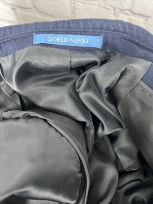 Giorgio Napoli Presidential Classic Blue Two Button Blazer Jacket Sport Coat 44R
