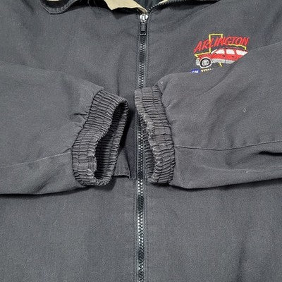 VTG WestArk Arlington GM Truck Assembly Black Beige Collar Zipped Jacket USA 3XL