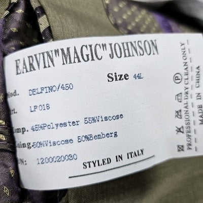 Earvin Magic Johnson Tan Signature Fine Italian Cloth Peak Blazer Sport Coat 44L
