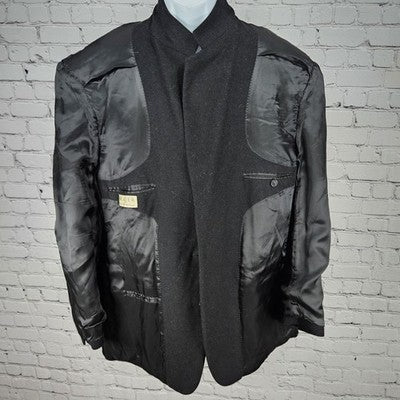 Majer Black 2 Button Single Vented Notch Blazer Sport Coat Italy Made 45