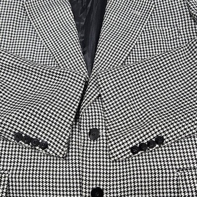 Sor Hazir Giyim Black White Houndstooth 2 Button Notch Blazer Sport Coat 43