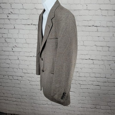 VTG Cardin Grey Brown Couture Collection 2 Button Notch Blazer Sport Coat USA 41