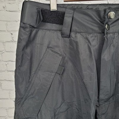 Wulful Black Adjustable Waist Cargo Snow Ski Straight Pants Size Large (33x32)