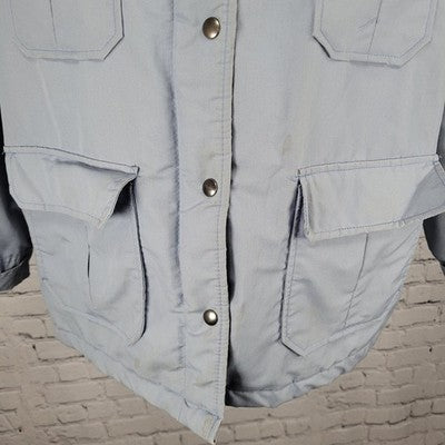VTG Blair Blue Thinsulate Zip & Snap Utility Workwear Jacket USA Made Size XL