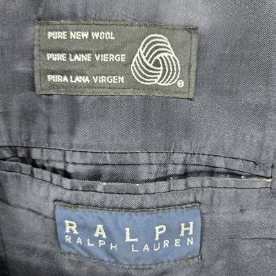 VTG Ralph Ralph Lauren Navy 100% Wool 2 Button Notch Blazer Sport Coat 42R