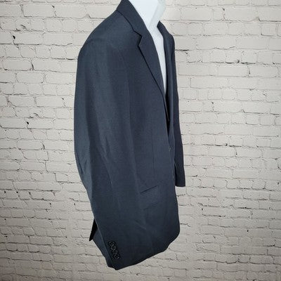 Renoma Paris Homme Navy Stretch Wool 2 Button Notch Lapel Blazer Sport Coat 40