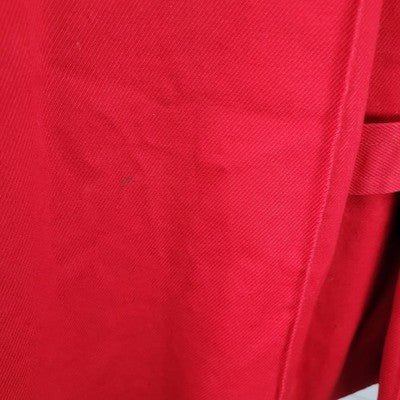 VTG Lauren Ralph Lauren Red Corduroy Collar Equestrian Print Lining Coat 1X