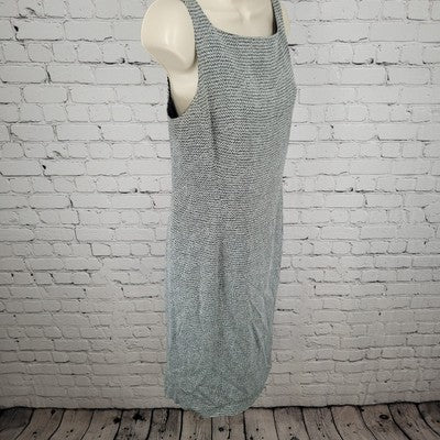 VTG 123 Un Deux Trois Black & Ivory Sleeveless Slit Sheath Dress Size Large L