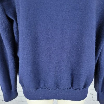 Tricots St Raphael Navy Merino Wool Silk Cashmere Sweater Italy Made Size XL