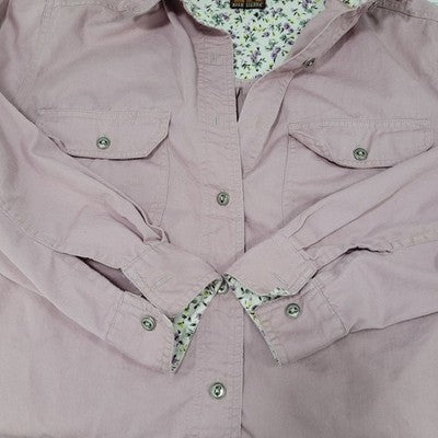 High Sierra Pink 100% Cotton Button Up Long Sleeve Shirt Size Medium M