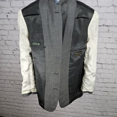 VTG Barrister Grey 100% Wool 2 Button Single Vented Notch Blazer Sport Coat 42