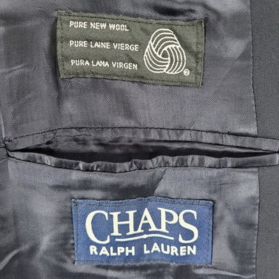Chaps Ralph Lauren Dark Navy 100% Wool Pinstriped Blazer Sport Coat Sizw 48L