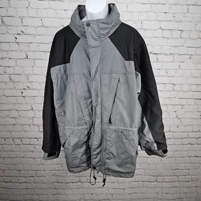 Colorado Grey Black Canvas Shoulder Hideable Hood Zip Pockets Light Jacket XXXL