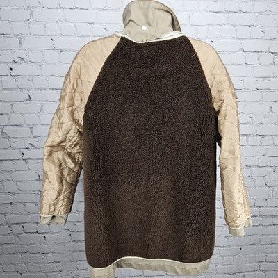 VTG Rain Or Shine Tan Removable Faux Fur Lining Buttoned Trench Coat USA Small S