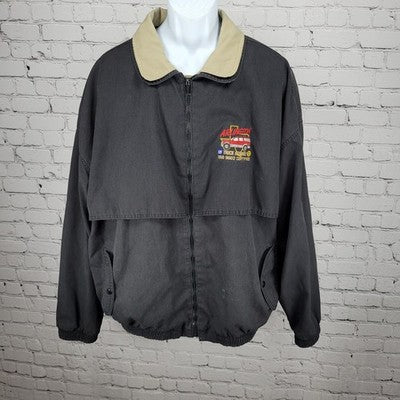 VTG WestArk Arlington GM Truck Assembly Black Beige Collar Zipped Jacket USA 3XL